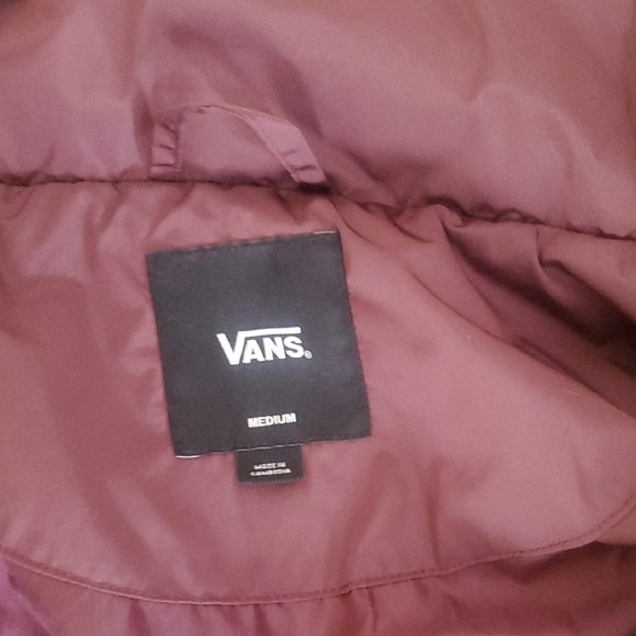 Vans Women's Burgundy Puffer Jacket - Picture 3 of 4